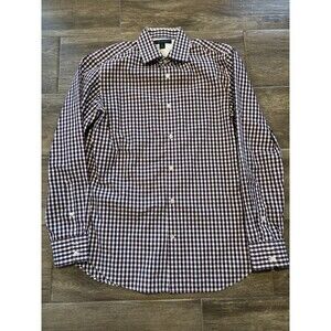 Men’s Banana Republic Long Sleeve Dress Shirt Gingham Size 15-15.5 Slim Fit NWOT